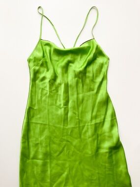 Wilfred Green Satin Slip Dress